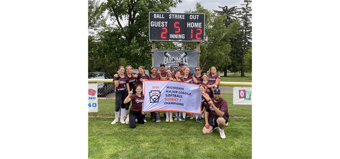 11/12 Major Softball District Champs 2024